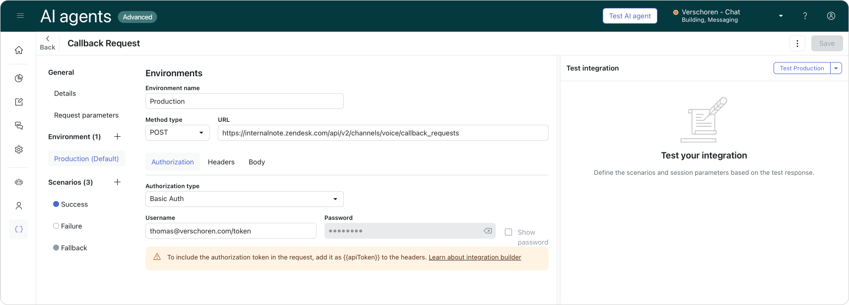 Creating callback requests via Zendesk AI Agents