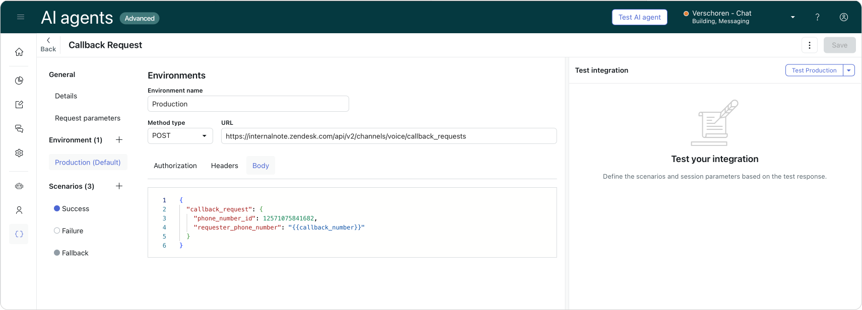 Creating callback requests via Zendesk AI Agents