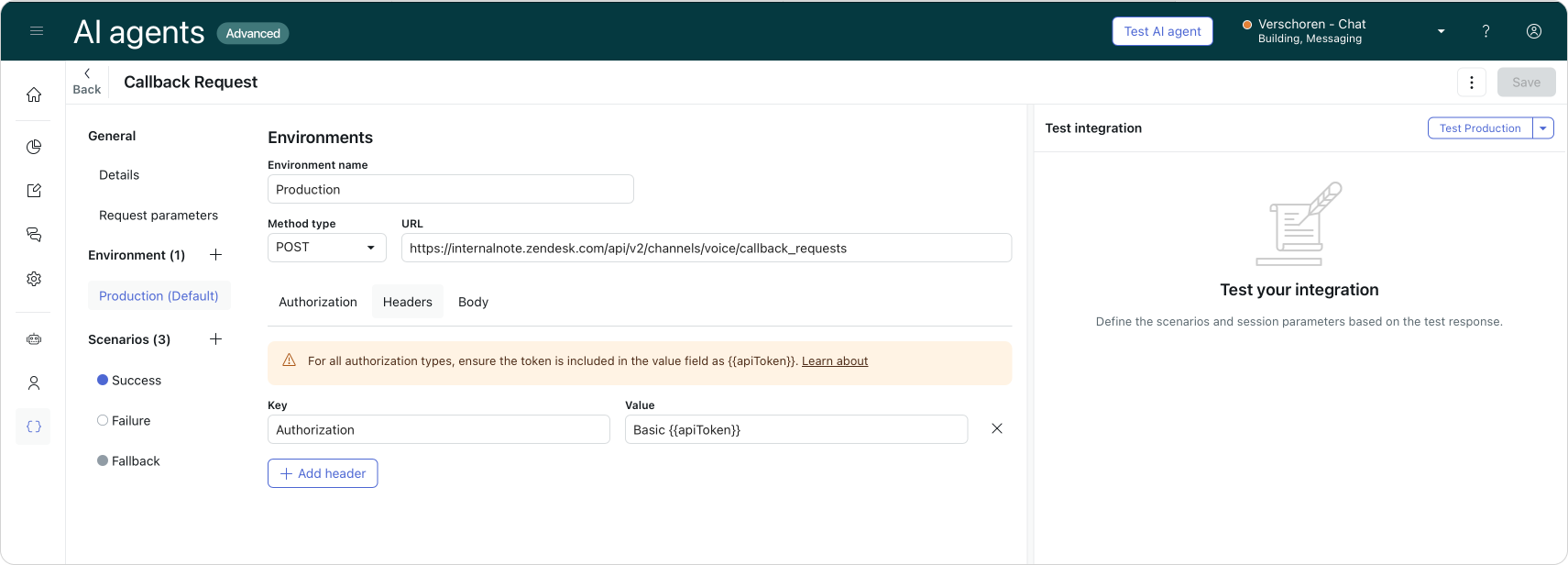 Creating callback requests via Zendesk AI Agents