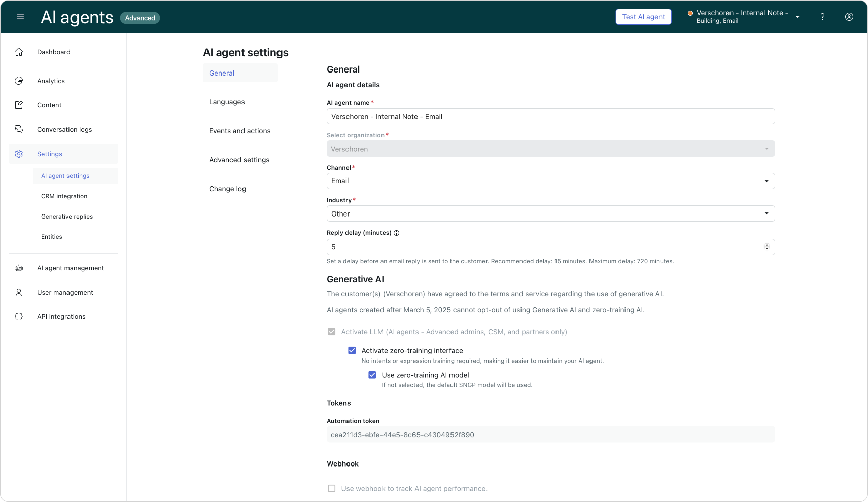 Generative email replies for AI Agents Advanced in Zendesk