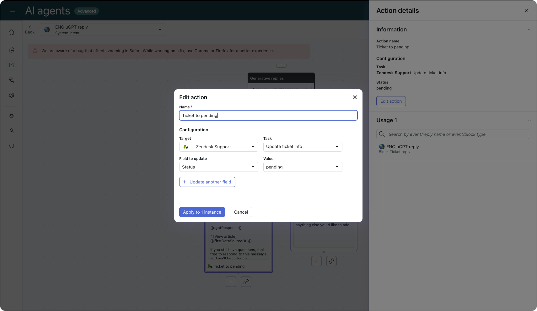 Generative email replies for AI Agents Advanced in Zendesk