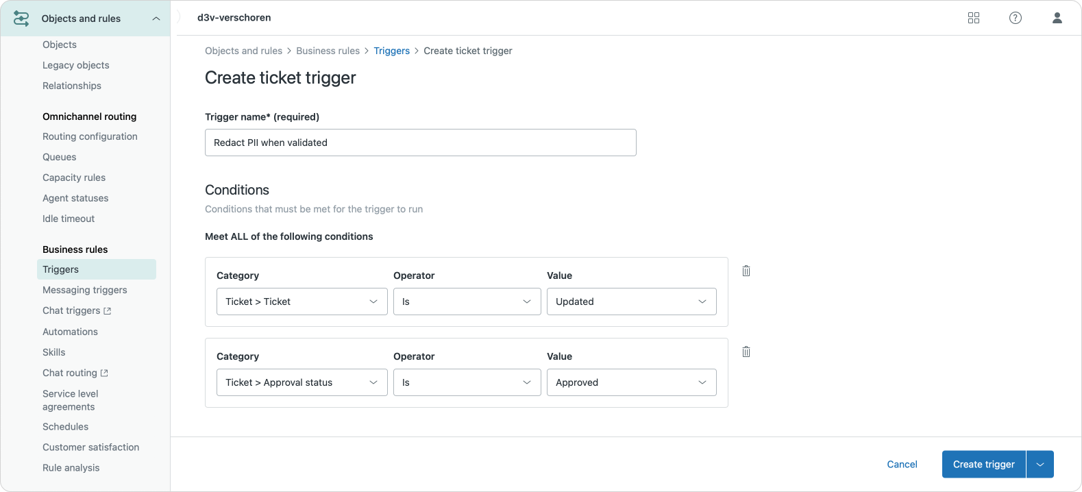 Automated ticket redaction via triggers in Zendesk